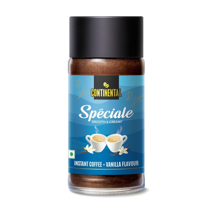 Continental Speciale | Vanilla Flavoured Coffee | 50 gm Jar | Makes 25 Cups | Instant flavored Coffee for both Hot & Cold Coffee | Medium Roast