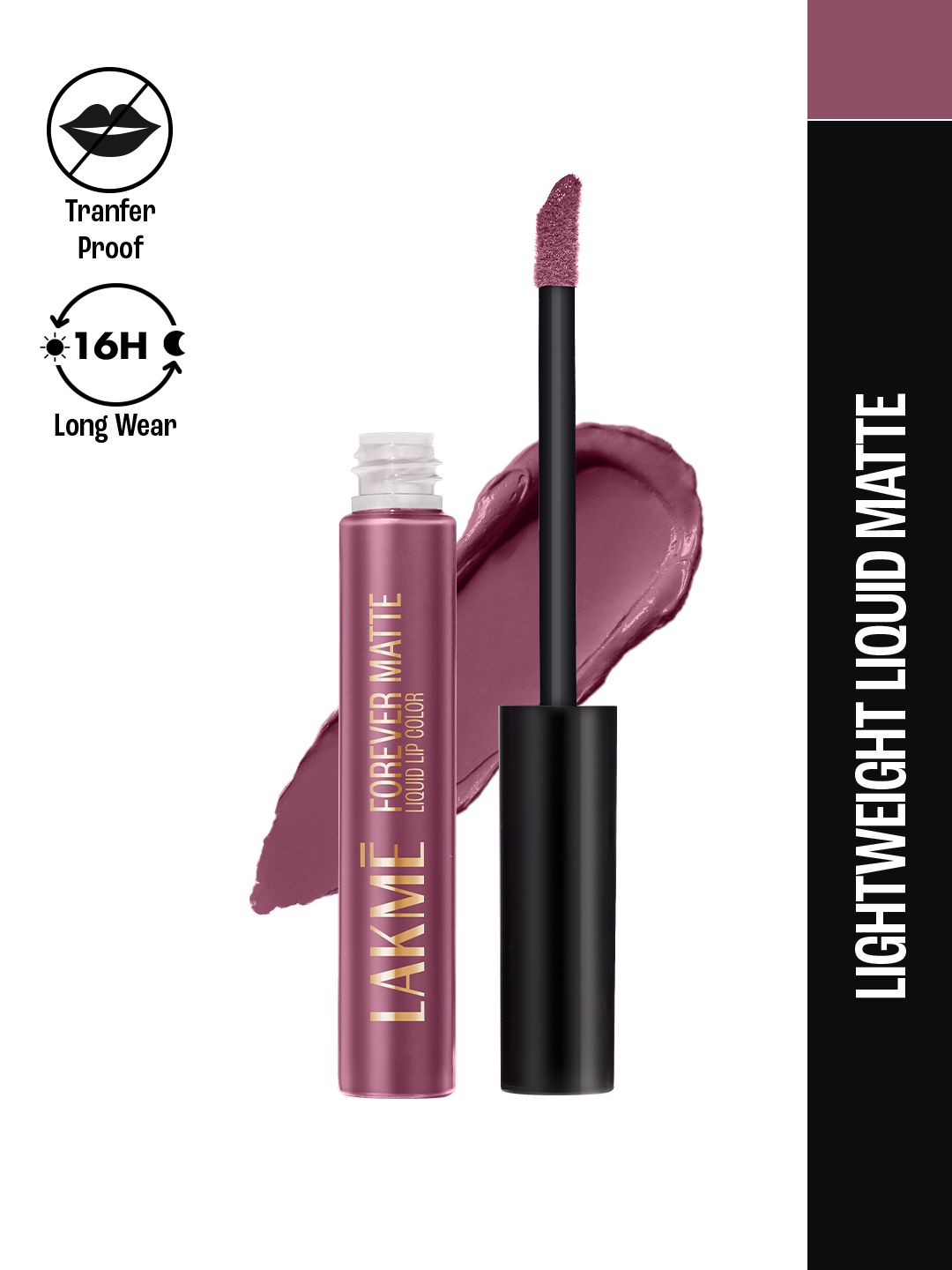 Lakme Forever Matte Lightweight & Transferproof 16Hr Liquid Lipstick 5.6ml - Mauve Fling