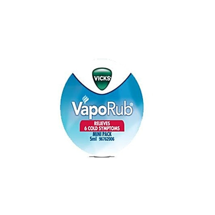 Vicks VapoRub With Menthol, Camphor & Eucalyptus Oil -  Relieves Cold & Cough, Clears Blocked Nose (5 ml)