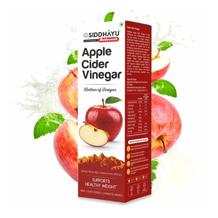 Baidyanath Asli Ayurved Apple Cider Vinegar - 500ml | Mother of Vinegar – Red Himalayan Apples | Healthy Skin & Hair - Raw, Unfiltered & Unpasteurized | 100% Pure