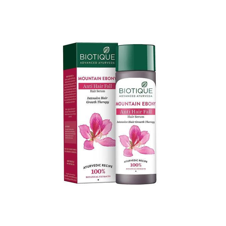 Biotique Bio Mountain Ebony Vitalizing Serum | Prevents Hair Fall & Soothes Scalp| Promotes Hair Growth | 100% Botanical Extracts | Suitable for All Skin Types | 120ml
