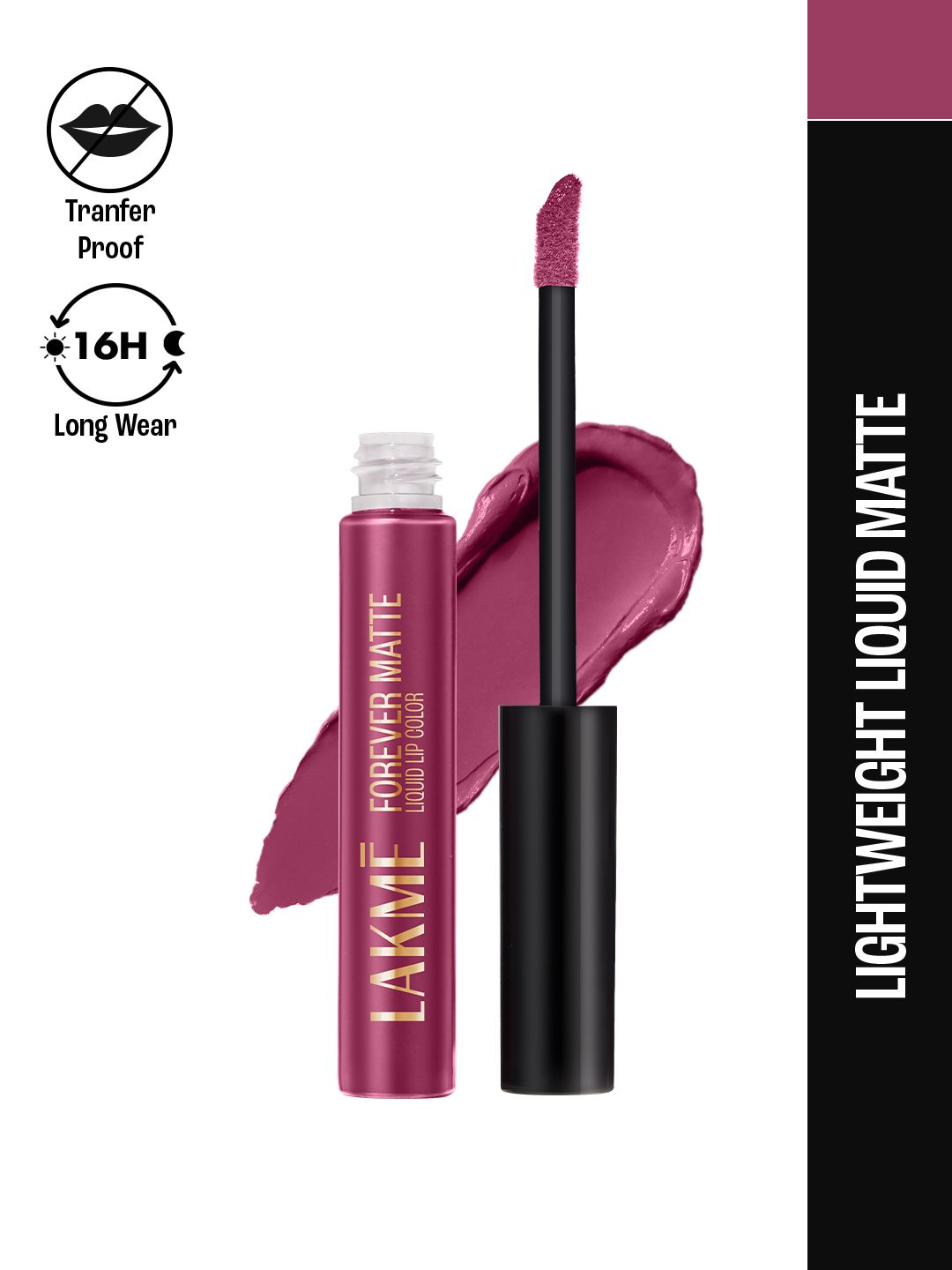 Lakme Forever Matte Lightweight & Transferproof 16Hr Liquid Lipstick 5.6ml -  Fuschia Chic