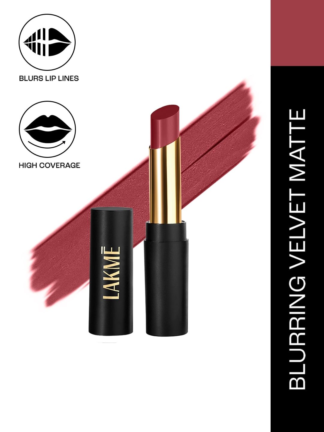 Lakme Absolute Beyond Velvet Matte Bullet Lipstick With Argan Oil 3.4g - 104 Maroon Magnet
