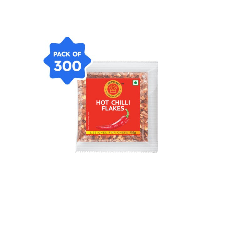 Chef's Art - Hot Chilli Flakes (Sachet), 0.8 gm (Pack of 300)