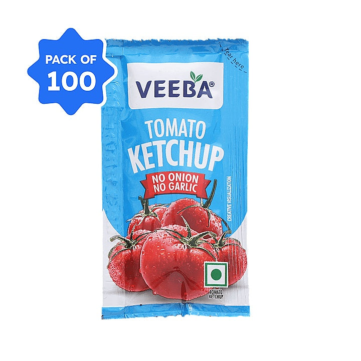 Veeba - Tomato Ketchup (Nong), 8 gm Sachet (Pack of 100 Sachets)