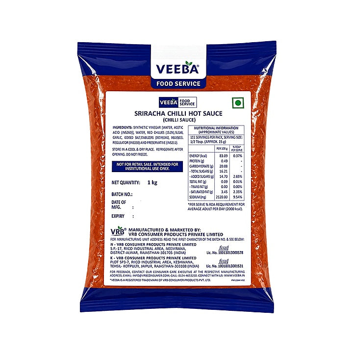 Veeba - Sriracha Chilli Hot Sauce , 1 Kg