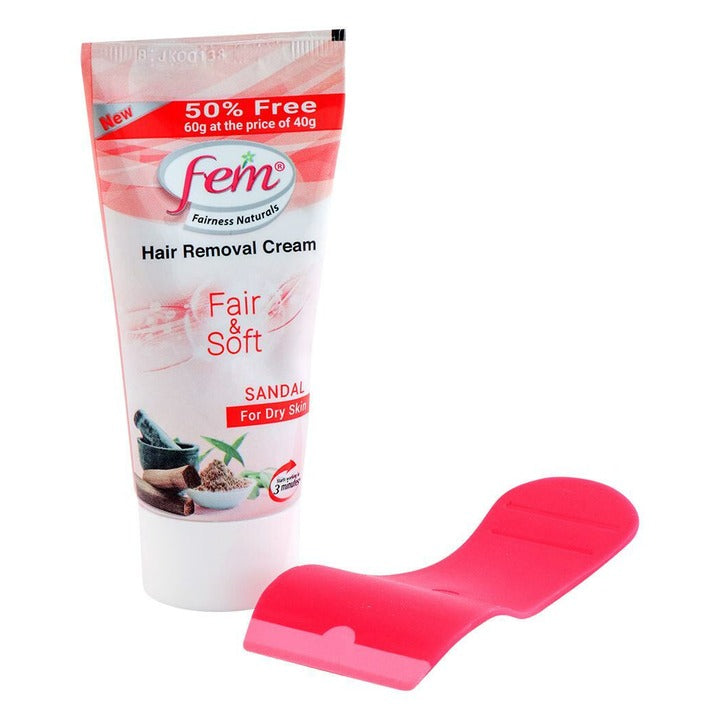 Fem Sandal Fair & Soft Hair Removal Cream for Dry Skin 40 g