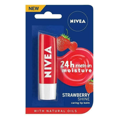 Nivea 24H Caring Lip Balm With Strawberry Shine 4.8 g
