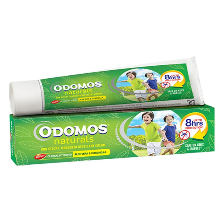 Odomos Naturals Non-sticky Mosquito Repellent Cream with Aloe Vera + Citronella 50 g