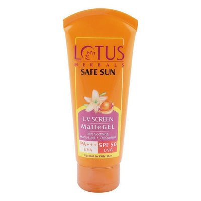 Lotus Herbals Safe Sun UV Screen SPF 50 PA+++ Matte Gel for Normal to Oily Skin 50 g