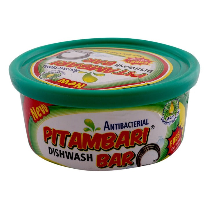 Pitambari Antibacterial Round Dishwash Bar 800 g (Free Scrubber)