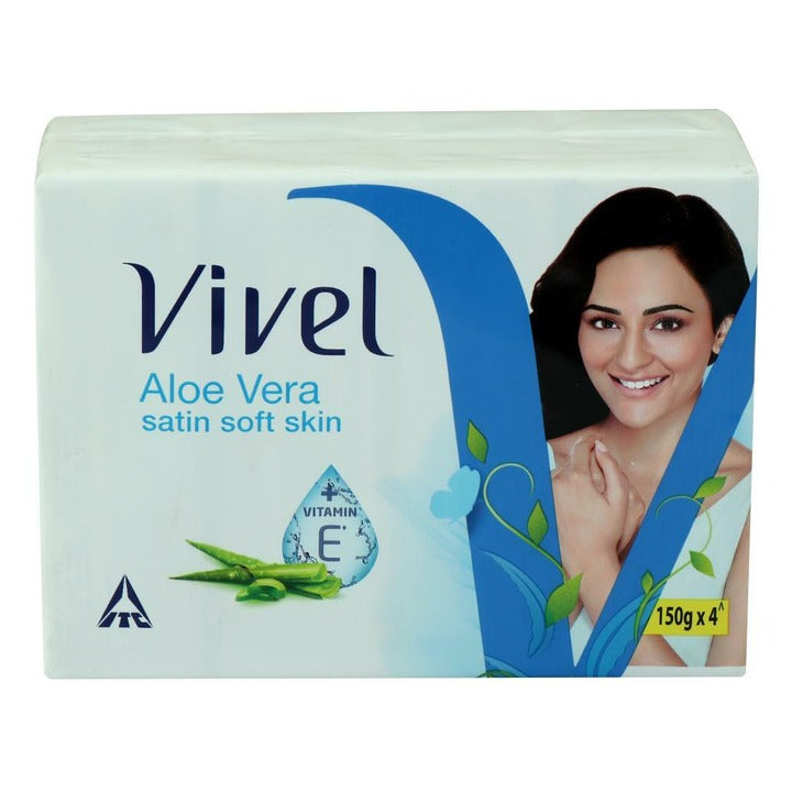 Vivel Aloe Vera Satin Soft Skin Soap 150 g (Pack of 4)