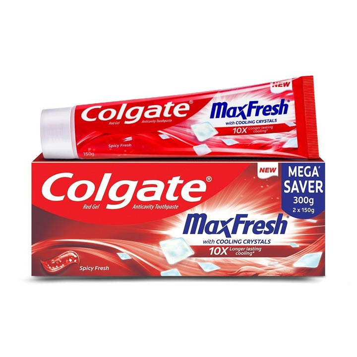 Colgate Max Fresh Spicy Fresh Red Gel Toothpaste 150 g (Pack of 2)