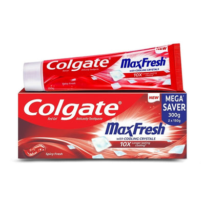 Colgate Max Fresh Spicy Fresh Red Gel Toothpaste 150 g (Pack of 2)