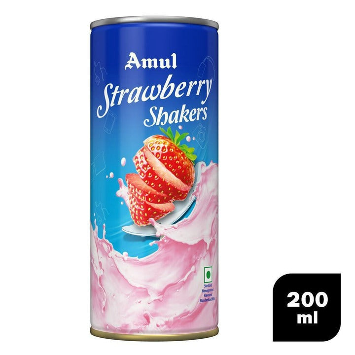 Amul Kool Strawberry Milkshake 200 ml (Can)