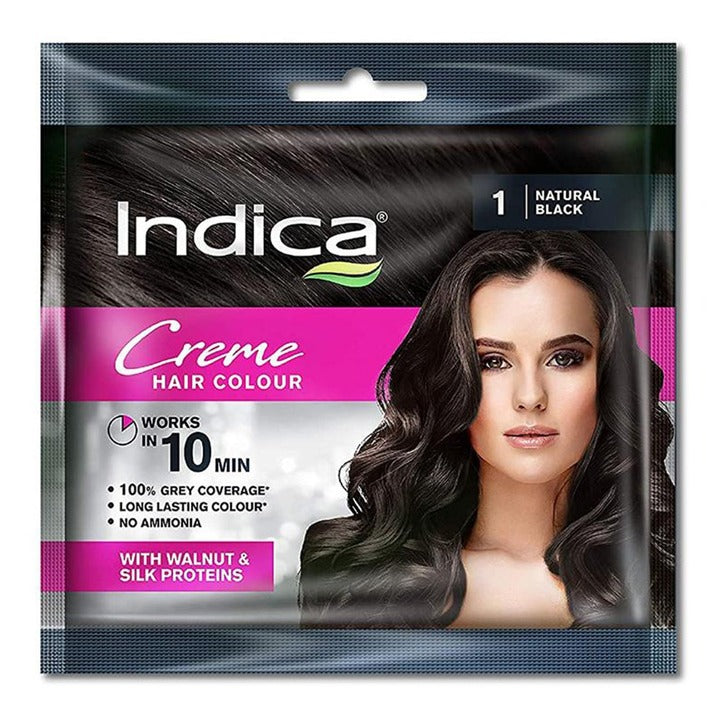 Indica 10 Minute Creme Hair Colour, Natural Black 40 ml