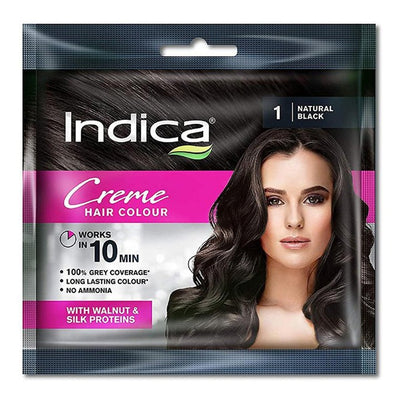 Indica 10 Minute Creme Hair Colour, Natural Black 40 ml
