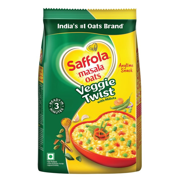Saffola Veggie Twist with Millets Masala Oats 225 g
