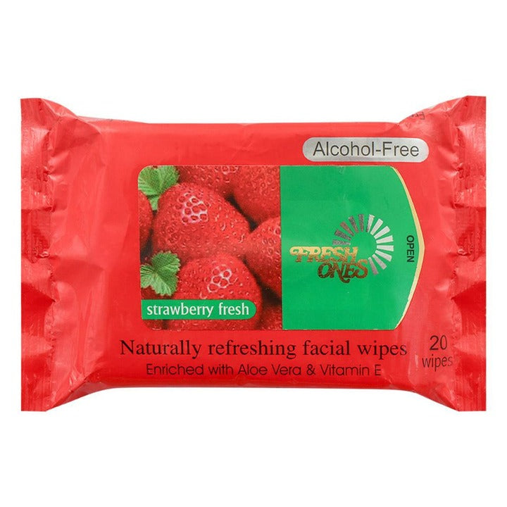 Freshones Strawberry Facial Wipes 20 pcs