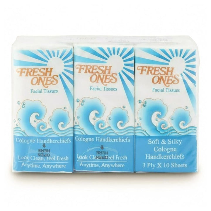 Fresh Ones Cologne 3 Ply Facial Tissue 10 pcs (Pack of 6)