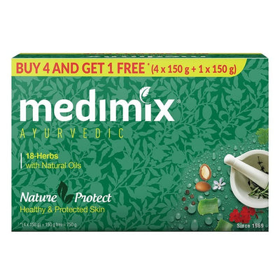 Medimix Ayurvedic 18-Herbs Classic Soap 150 g (Buy 4 Get 1 Free)