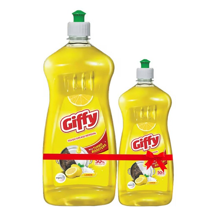 Giffy Lemon & Active Salt Concentrated Dishwash Gel 750 ml + 235 ml