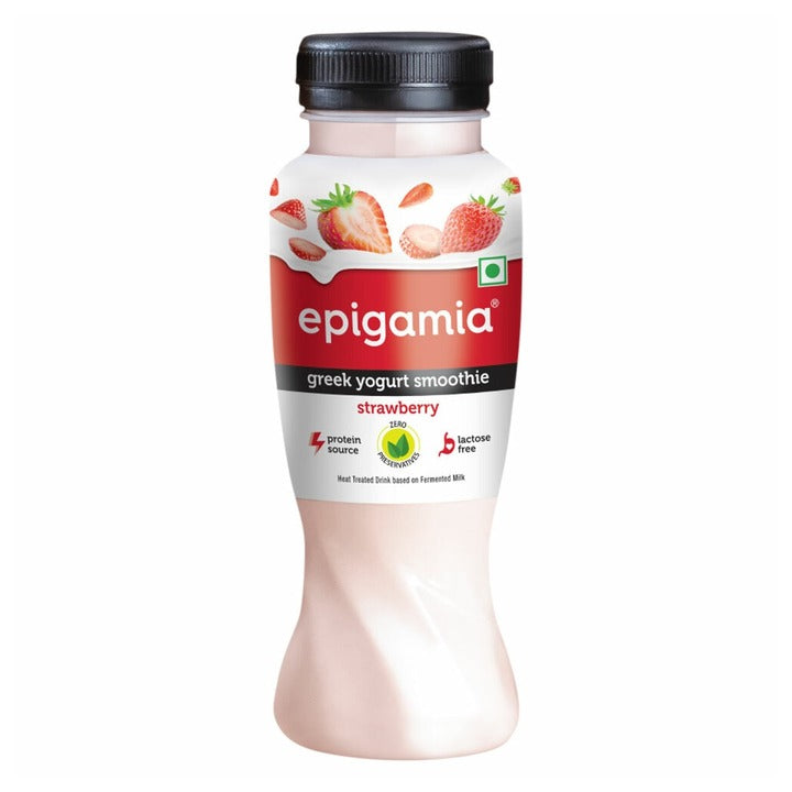 Epigamia Strawberry Greek Yogurt Smoothie 180 ml (Bottle)