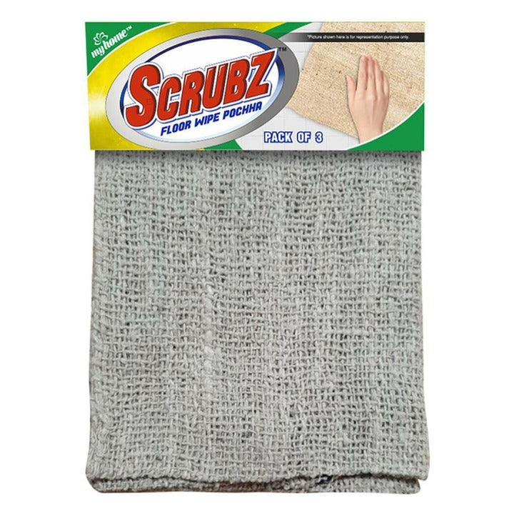 My Home Scrubz Floor Pocha 20x20 in (Pack of 3, Grey)