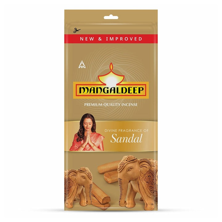 Mangaldeep Sandal Zip Lock Incense Sticks 125 g