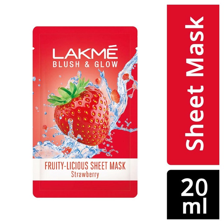 Lakme Blush & Glow Fruity-Licious Sheet Mask, Strawberry 20 ml