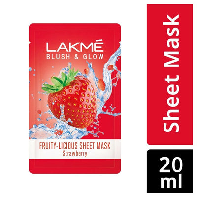 Lakme Blush & Glow Fruity-Licious Sheet Mask, Strawberry 20 ml