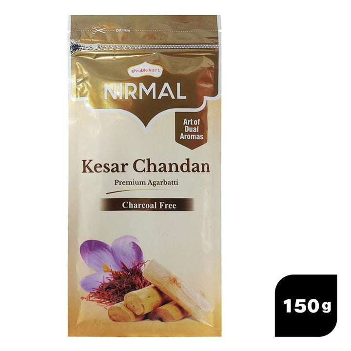 Shubh Kart Nirmal Kesar Chandan Charcoal Free Premium Agarbatti 150 g