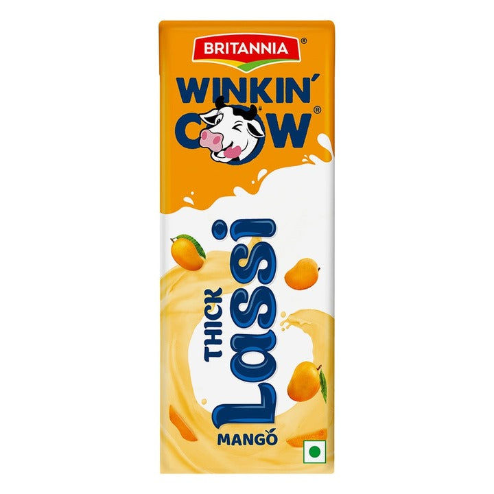 Britannia Winkin Cow Mango Thick Lassi 180 ml (Tetra Pak)