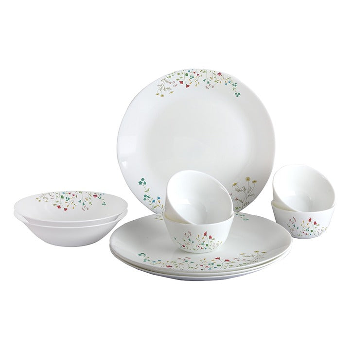 Cello Zarah Garden White Opalware Dinner Set 10 pcs