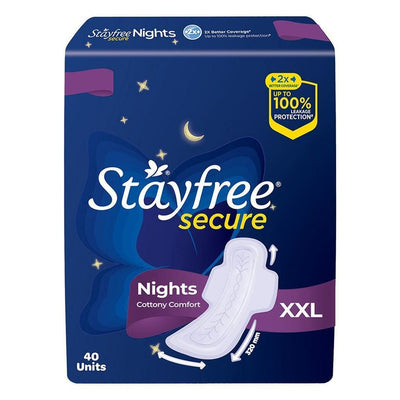 Stayfree Secure Nights Cottony XXL Sanitary Pads 40 pcs