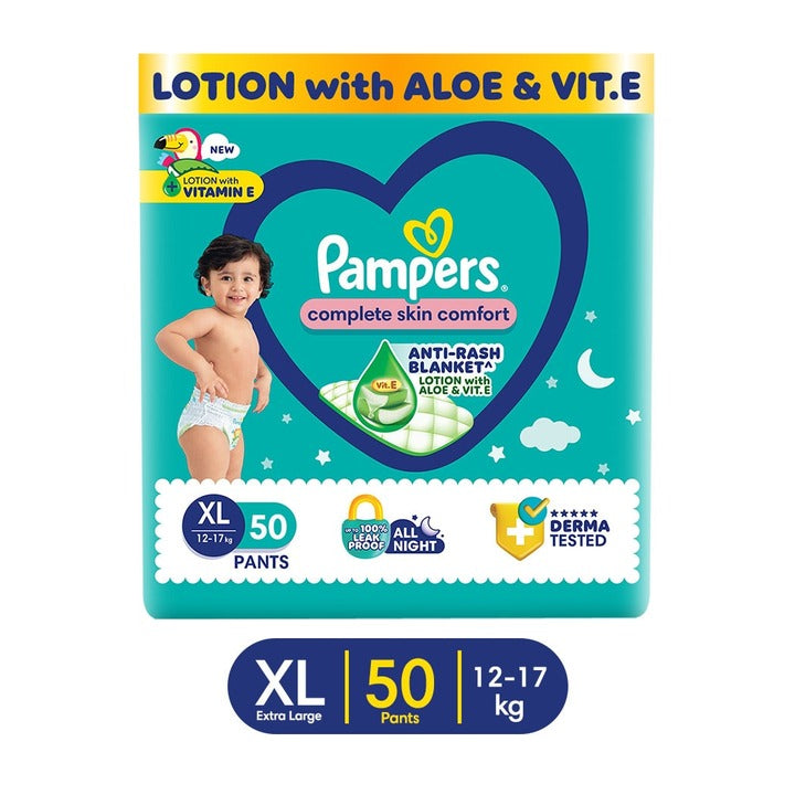 Pampers All Round Protection Diaper (50 pants, XL, 12-17 kg)