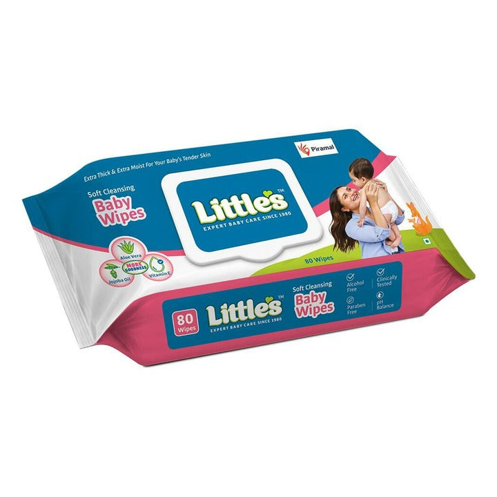 Little's Soft Cleansing Baby Wipes with Lid 80 pcs