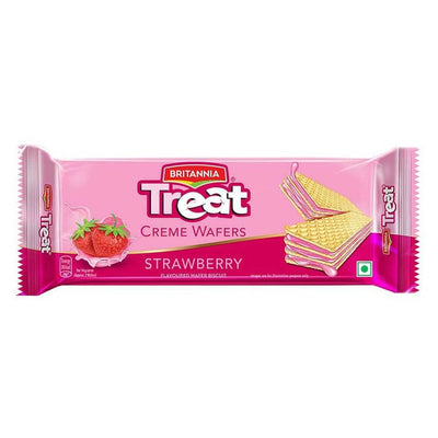 Britannia Treat Strawberry Creme Wafers Biscuits 55 g