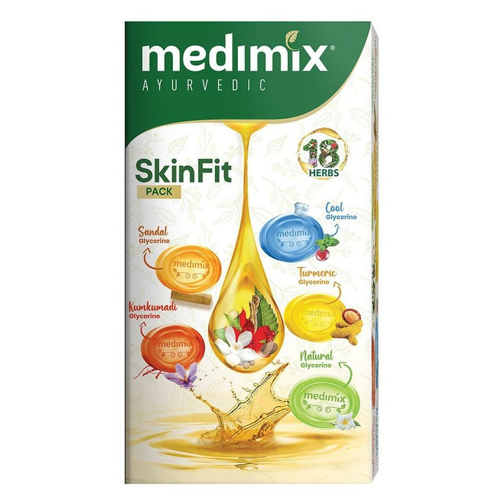 Medimix Ayurvedic Assorted Skin Fit Pack 125 g (Buy 4 Get 1 Free)