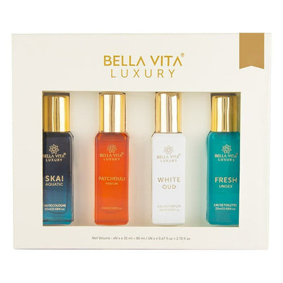 Bella Vita Luxury Unisex Perfume Gift Set (4 x 20 ml)
