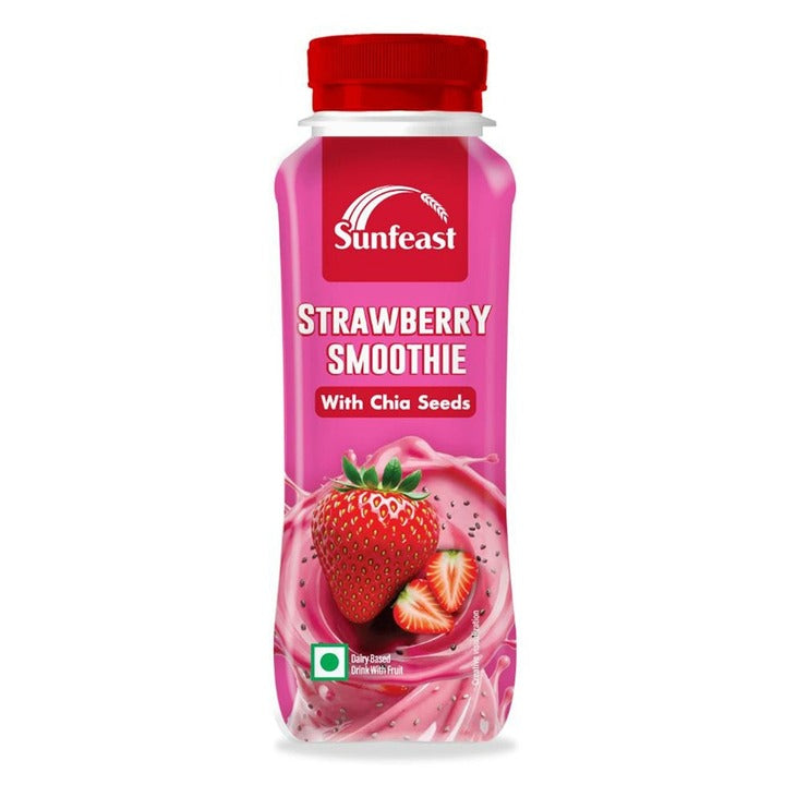 Sunfeast Strawberry With Chia Seeds Smoothie 300 ml (Bottle)
