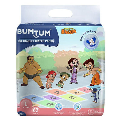 Bumtum Premium Ultrasoft Daiper Pants (L) 62 Count (9-14 kg)