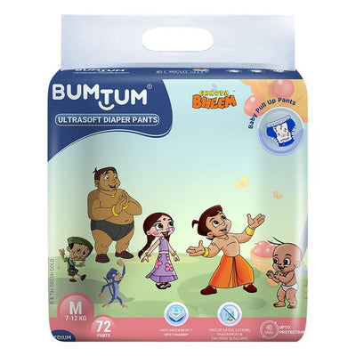 Bumtum Premium Ultrasoft Daiper Pants (M) 72 count (7-12 kg)