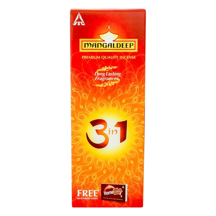 Mangaldeep 3 In 1 Premium Incense Stick With Free Matchbox 213 g