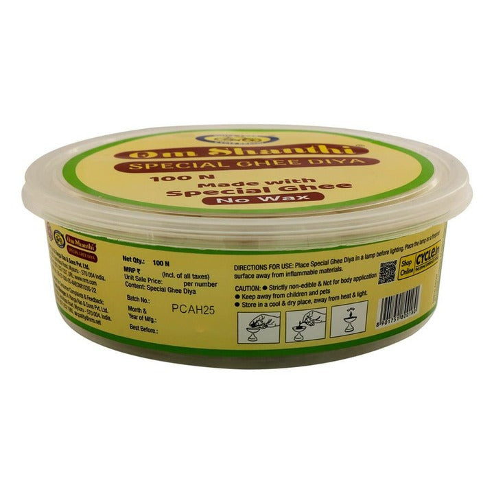 Cycle Om Shanthi Special Ghee Diya 100 pcs
