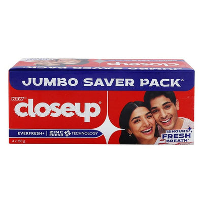 Closeup Everfresh+ Zinc Fresh+ Red Hot Toothpaste (4Nx150 g)