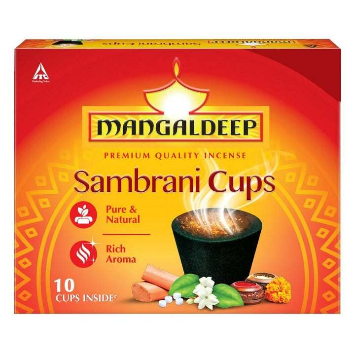 Mangaldeep Sambrani Cups 10 pcs And Holder