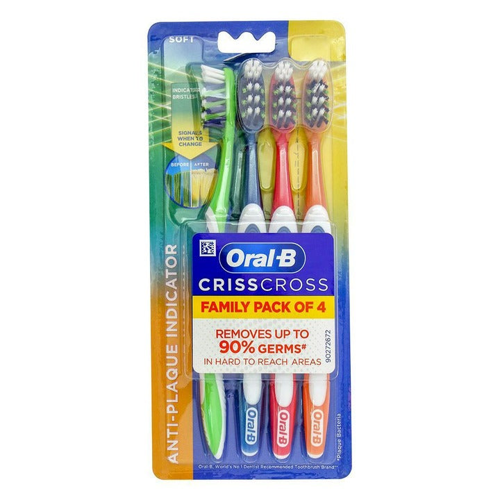 Oral B Criss Cross Assorted Soft Tooth Brush 4 pc