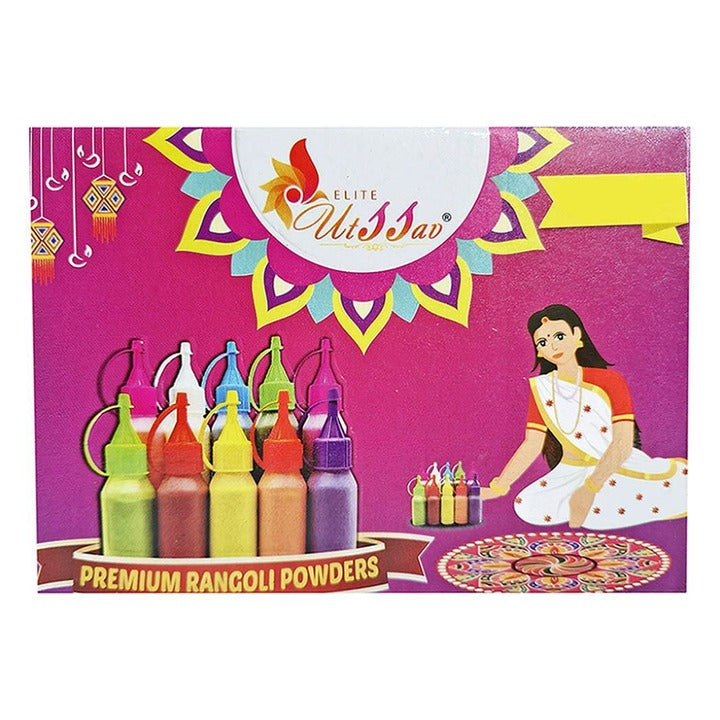 Elite Utsaav Premium Rangoli Powder 50 g (Pack of 10)