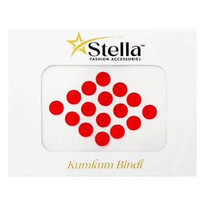 Stella Red Medium Circle Kumkum Bindi 16 pcs
